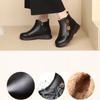 Winter Fashion Genuine Leather Plush Warm Ankle Boots Lady Soft Comfortable Flat Shoes Female Casual Lightweight Cotton Boots