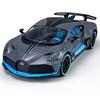 1/18 Bugatti Divo Super-Spielzeugauto-Modell, Druckguss, Miniatur-Rennmodell, Türen zum Öffnen, Ton und Licht, Sammlung, Geschenk für Jungen und Kinder