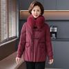 SNOWFLYING Women's New Chinese Style Down Jacket with Fox Fur Collar