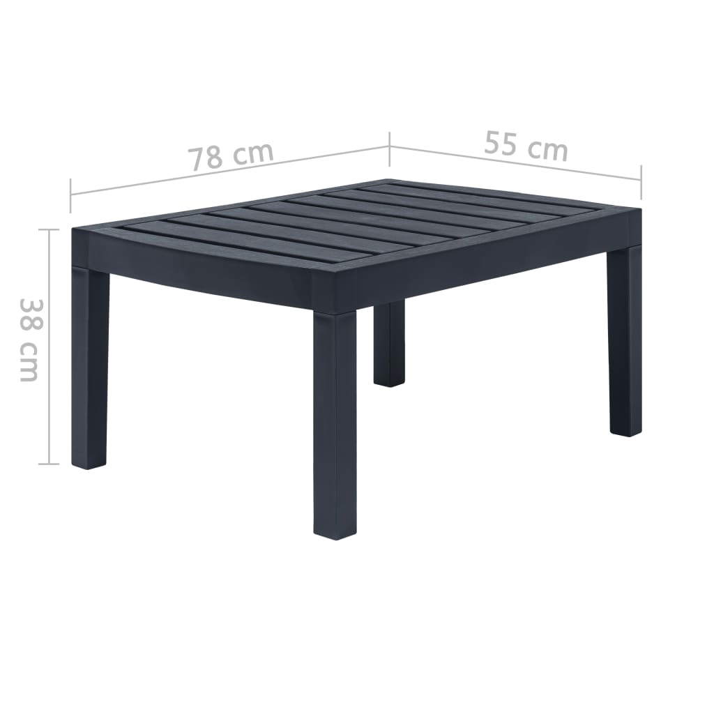 3 Piece Garden Dining Set Anthracite Plastic