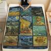 1Pc Paintings Collage Print Flannel Blanket, High Quality Comfortable for All Seasons, Home Decor, Warmth and Comfort, Perfect for Christmas Gifts 43