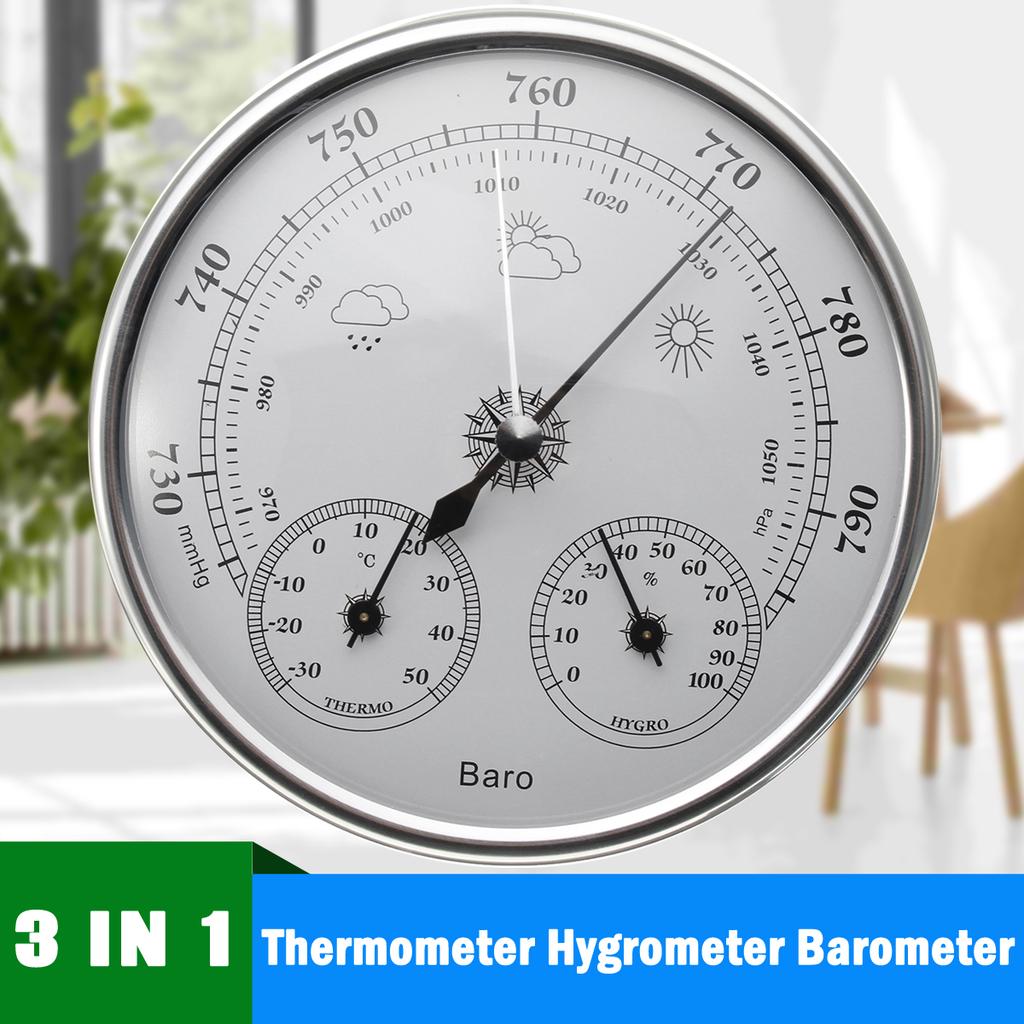 Buy 3 IN 1 Wall Mounted Household Thermometer Hygrometer High Accuracy