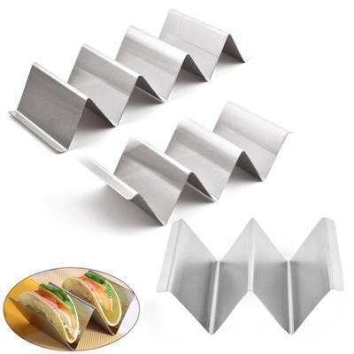 Ocelový stojan na tacos, oboustranný, pro 3 nebo 2 tortilly, stohovatelný stojan pro snadné skladování, trojúhelníkový interiér