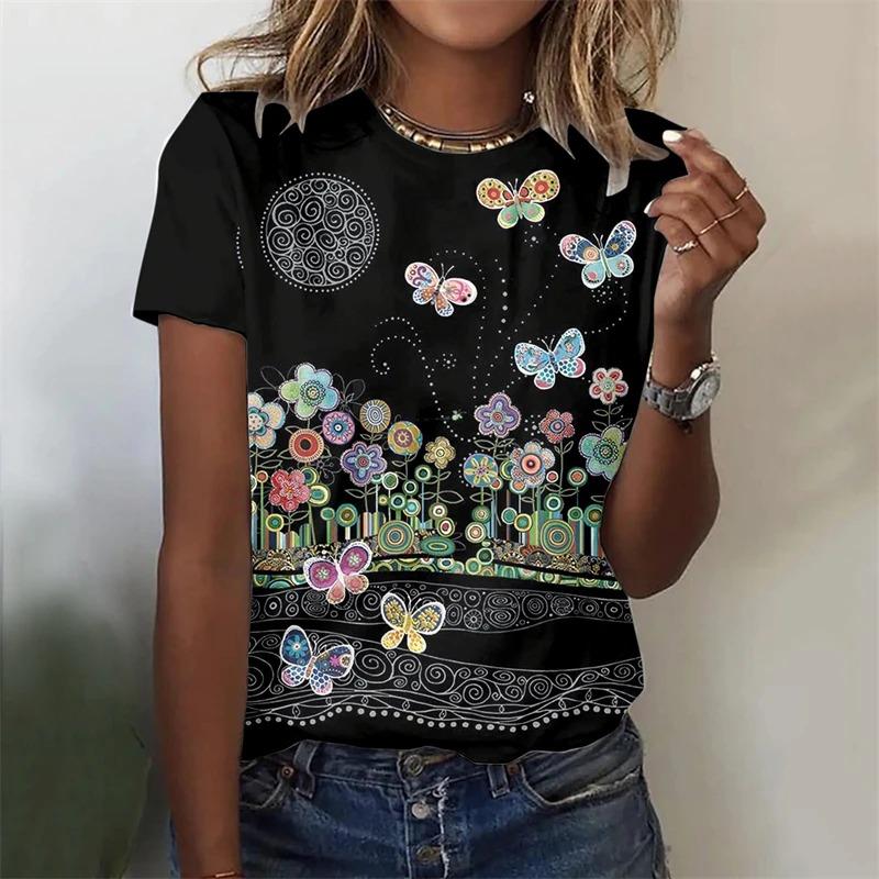 Women's T-shirt Summer Fashion Short Sleeve Tees Tops 3D Print O-Neck Casual T Shirt for Women's Funny Clothes for Sexy Girl Top