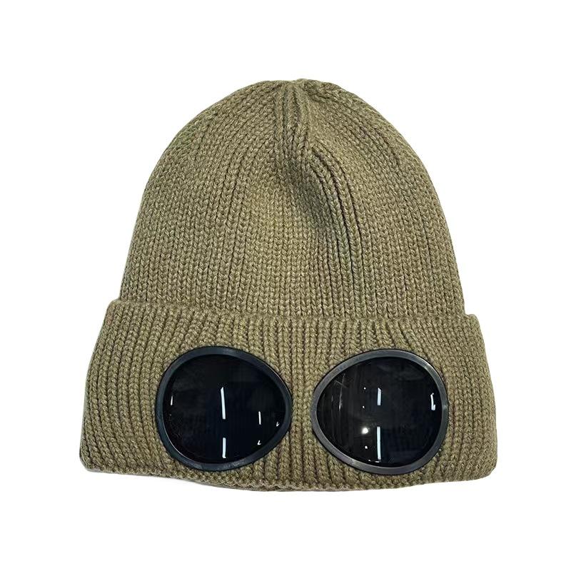 Windproof Ski Beanie with Goggles Warm Knitted Woolen Hat for Men & Women Thermal Headwear for Cold Weather Winter Outdoor Gear