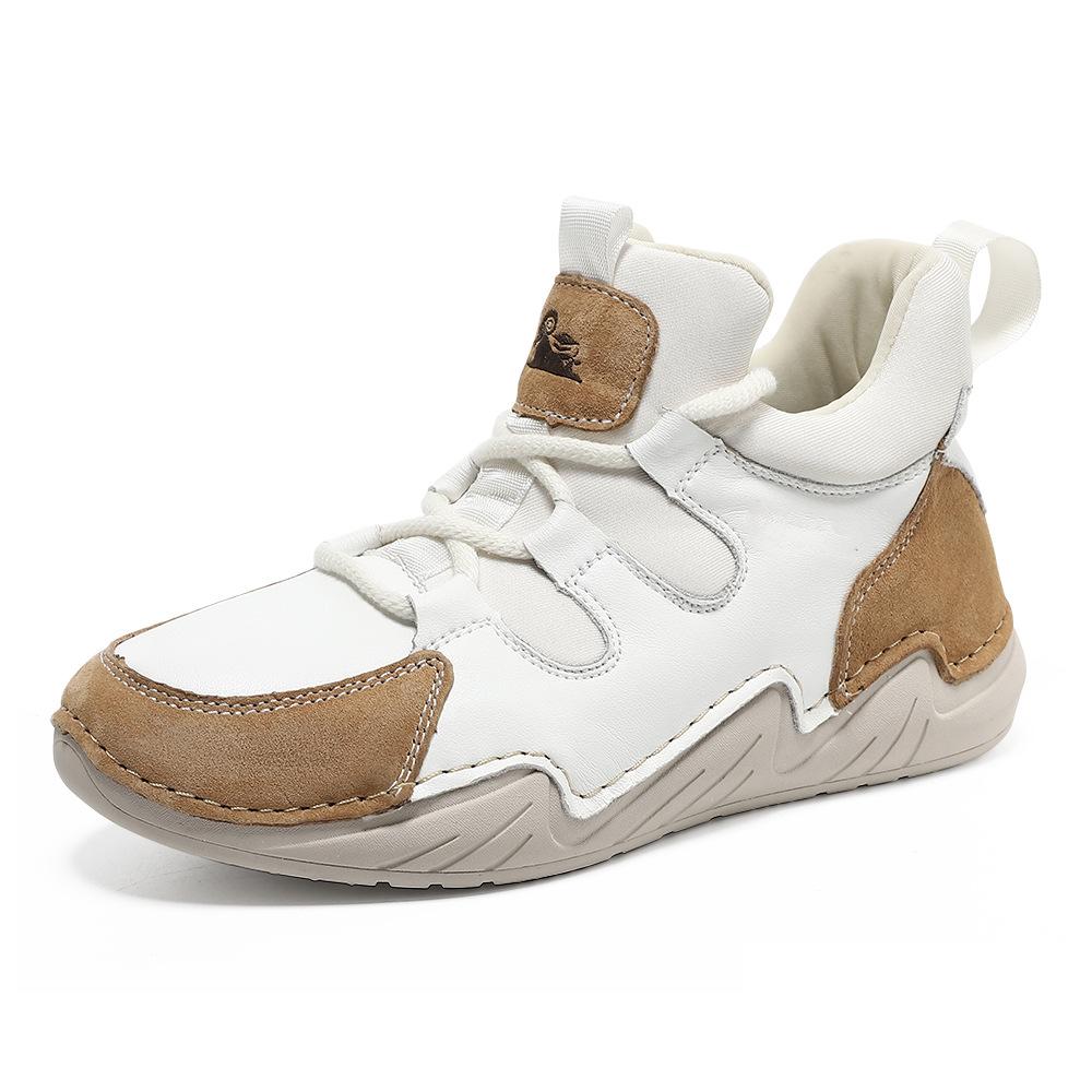 First Layer Leather High-top Large-size Women's Shoes Women's Martin Boots Autumn and Winter Short Boots Sports and Leisure Shoes Versatile Leather B