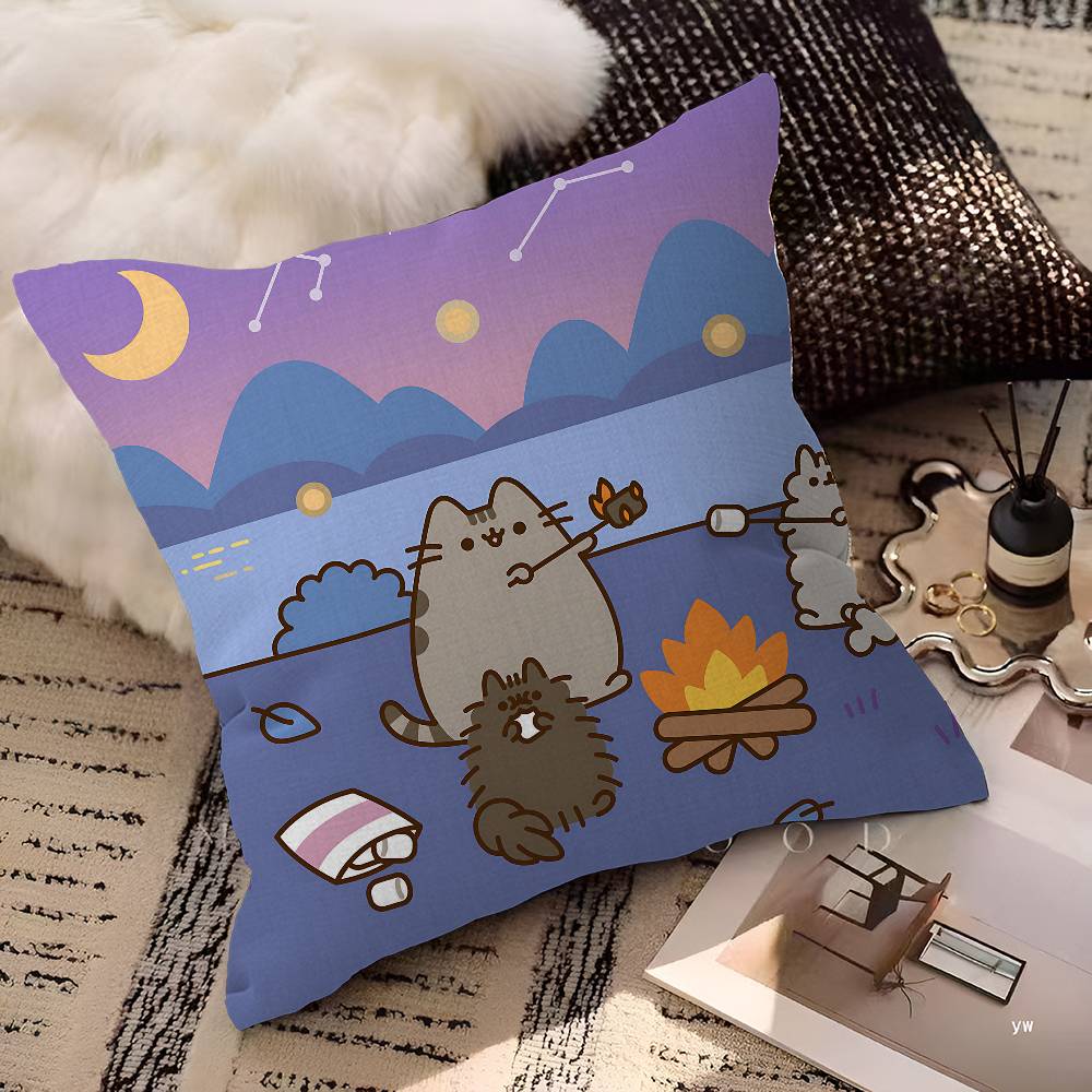 PPusheenS CARTOON Pillow Cover Sofa Cushion Cover Home Room Decoration Children Gift