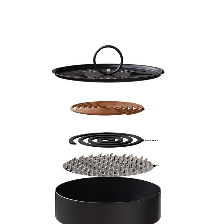 Creative Anti-Scald Mosquito Coil Holder with Lid - Wrought Iron Ash-Free Sandalwood Storage