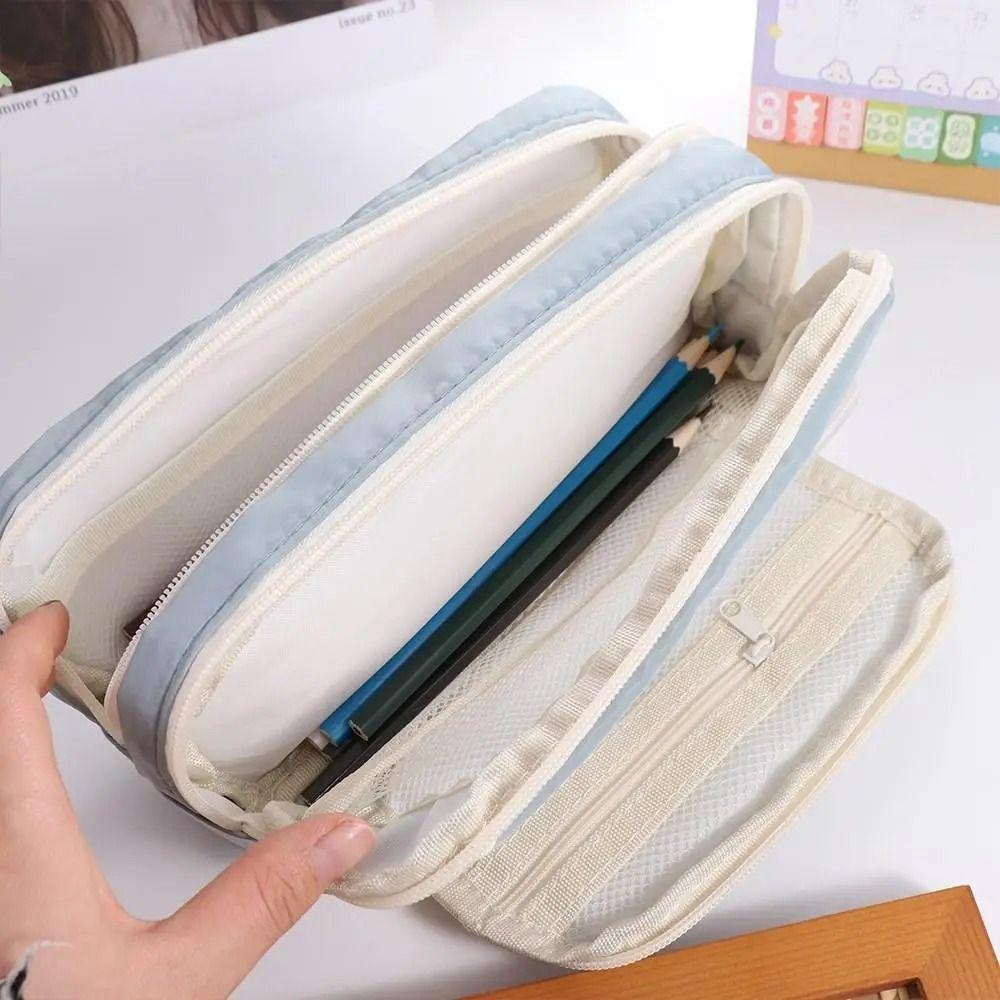 Multi-layer Pencil Bag Large-capacity Desk Organizer Storage Pouch Pen Case  Makeup Organizer