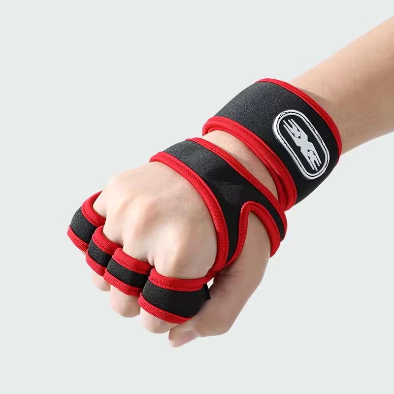 Adjustable Wrist Support Weight Lifting Custom Sports Fingerless Women Men Gym Workout Gloves