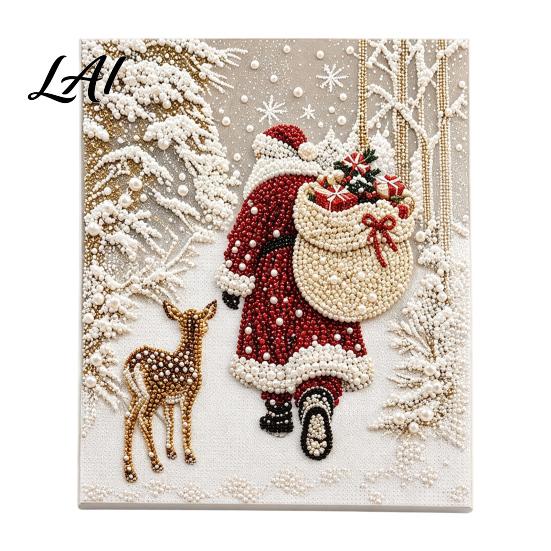Dekorative Perlen-Bastelarbeiten Weihnachts-Malset Weihnachtsmann Rentier DIY Kunst Kreative Winterdekoration 3D Engel Wandbastelset für Erwachsene Festlich
