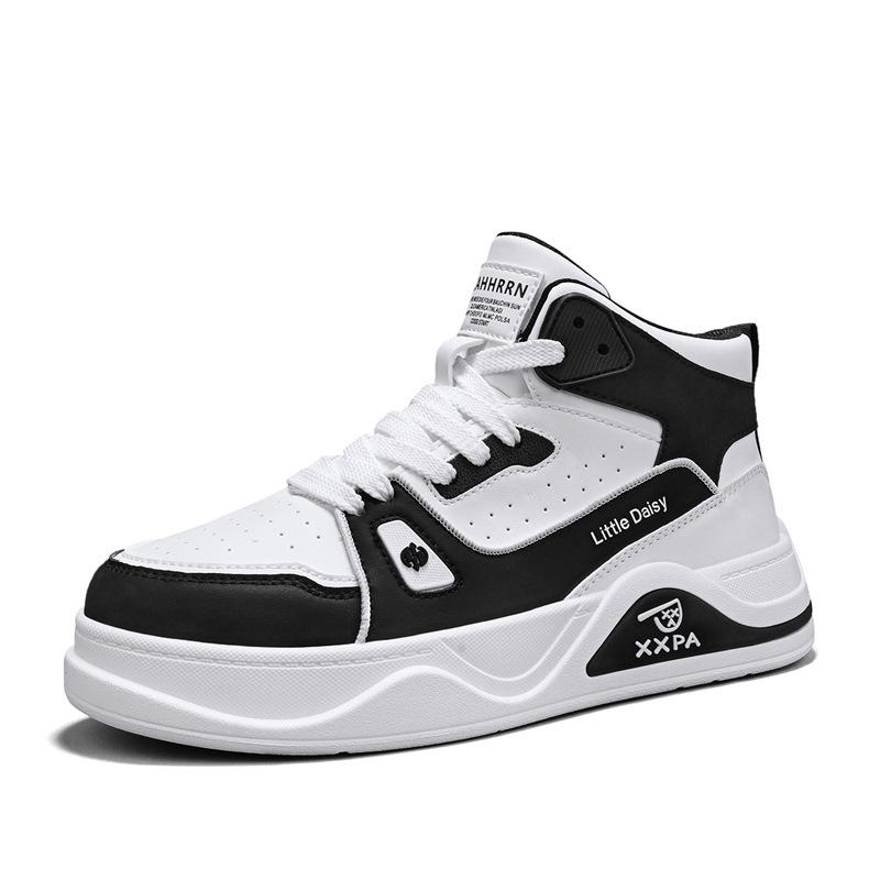 Vier Jahreszeiten Neue High-Top Board Schuhe Jugend Dicke Sohle Höhensteigernd Farbpassend Freizeit Schuhe Große Größe Outdoor Sport