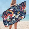 Large Travel Towel Dragon Pattern Bath Colorful Print Shower Boys Black Napkin Soft Microfiber Beach (size 80x132cm)
