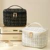 Tweed Large Capacity Cosmetic Pouch for Makeup Travel