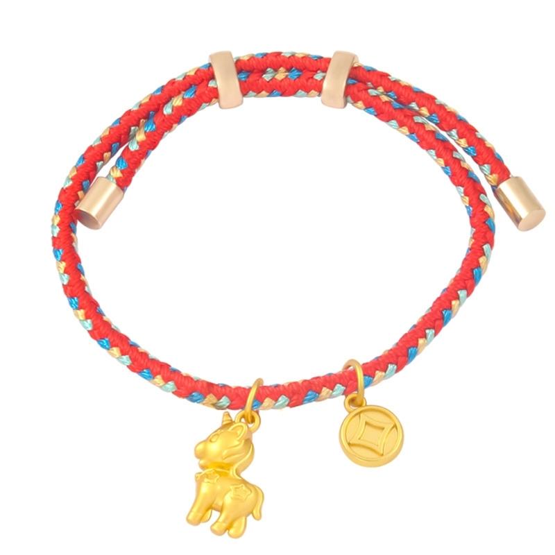 Плетеная Шнуровая Браслет В Стиле Года Лошади, Украшенный Игривым Шармом-Лошадкой На Удачу, Модная Бижутерия, Идеальный Подарок