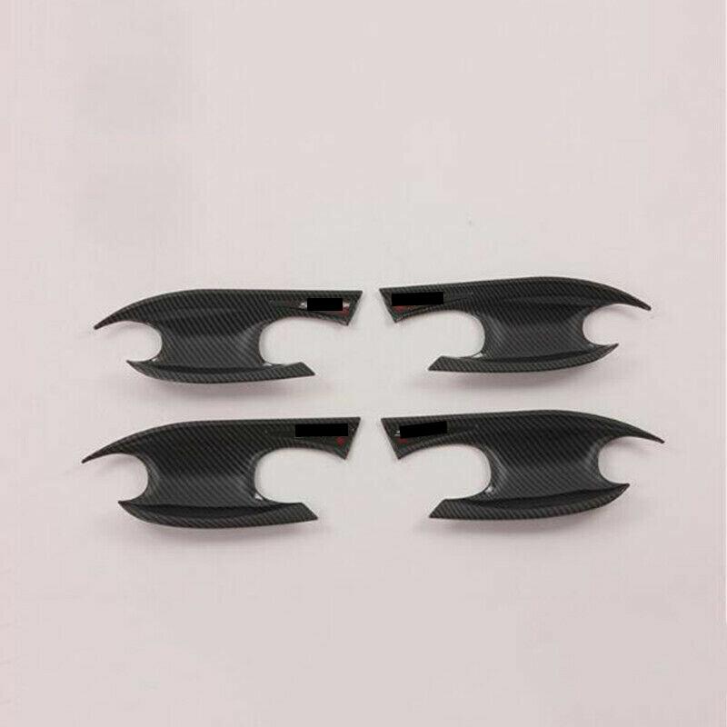 4X Carbon Fiber Door Handle Bowl Cover Trim For Hyundai Santa Fe 2019 2020 2021