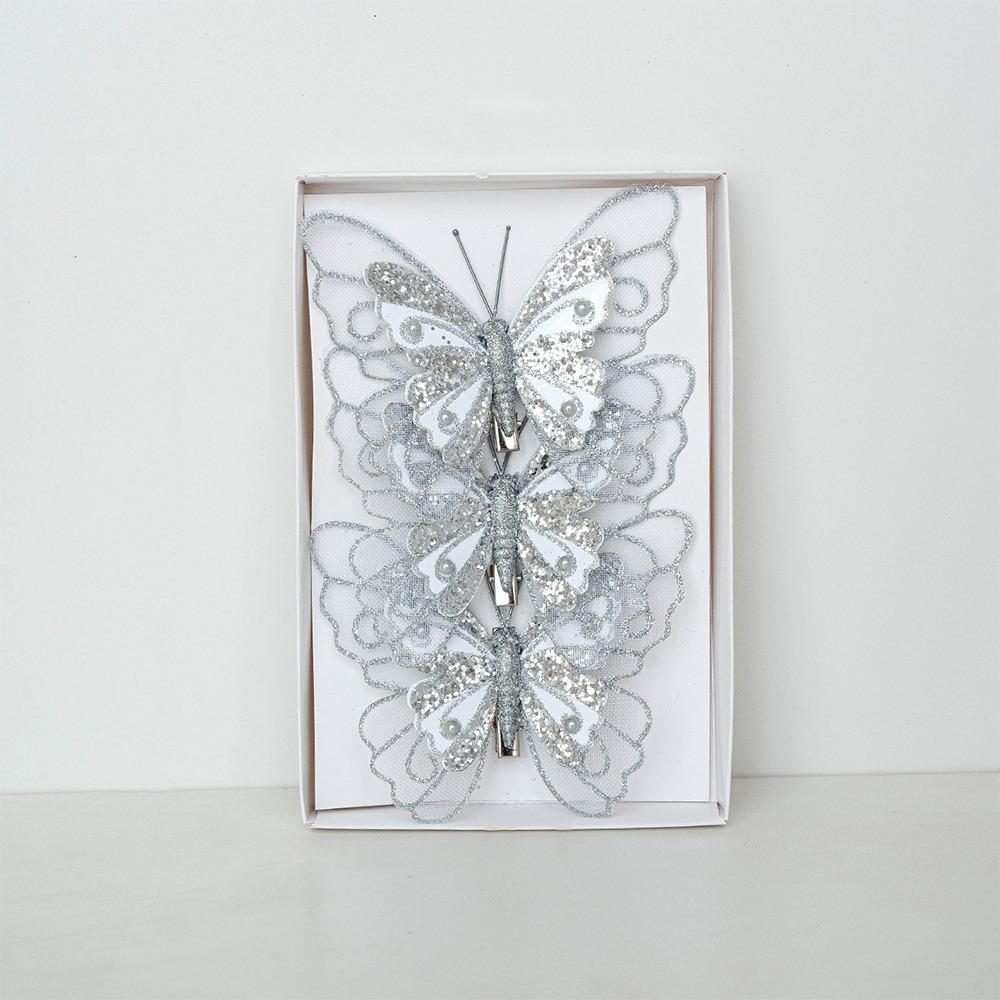 Glitter Artificial Butterfly Sequins Butterfly Tree Decoration  Home Decoration