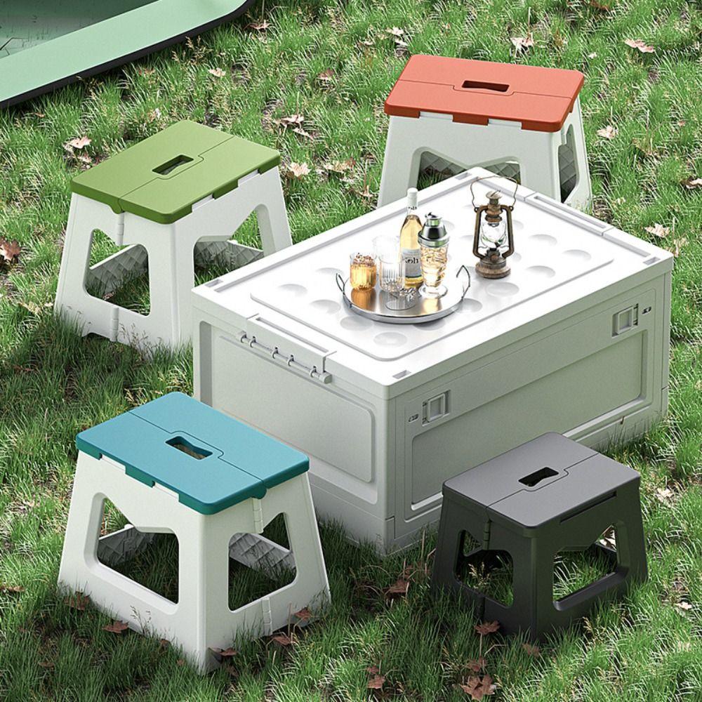 

Thickened Small Benches with Handle Footstool Portable Folding Step Stool Bathroom