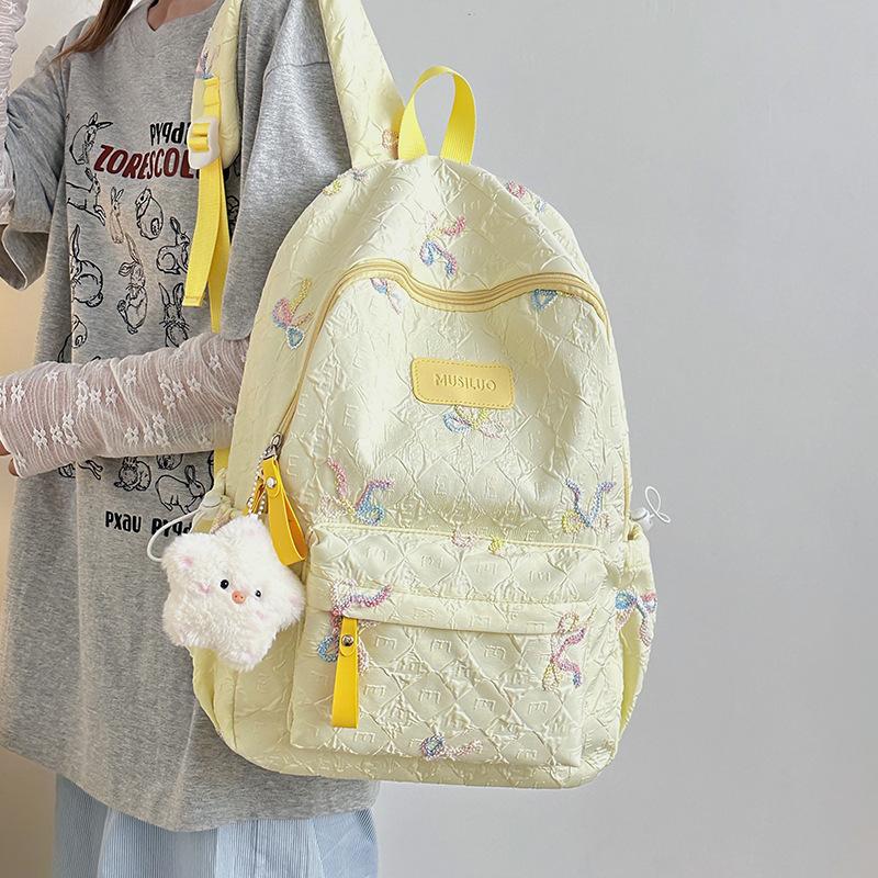 Schoolbag High-value embroidery design schoolbag Japanese versatile girl schoolbag Large capacity junior high school student backpack female