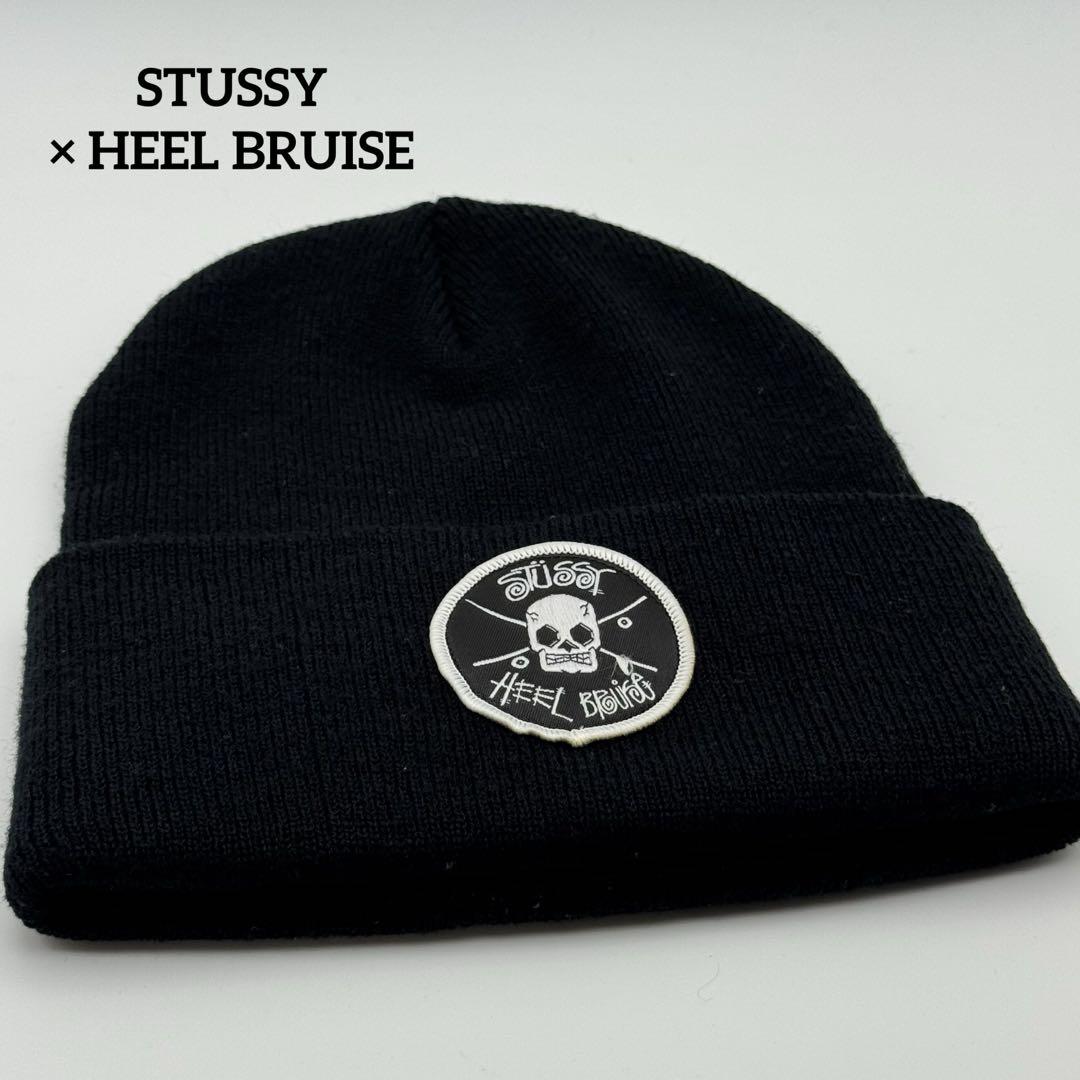 

[USED] 00s STUSSY × HEEL BRUISE knit cap in black