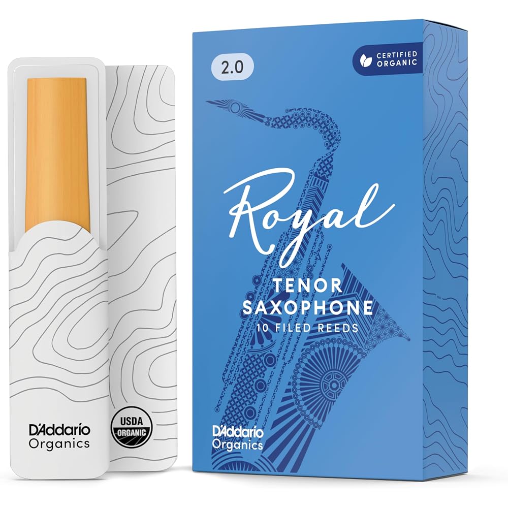 D'Addario WoodWinds Daddario Reed Tenor Saxophone ROYAL RKB1020 [Hardness: 2.0] Pack of 10 [Domes...