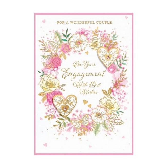 Simon Elvin Isabel Garden Wreath forlovelseshilsenskort (Pakke med 6)