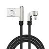 Braided Round Head Dual Elbow Fast Charging Cable for Apple Devices