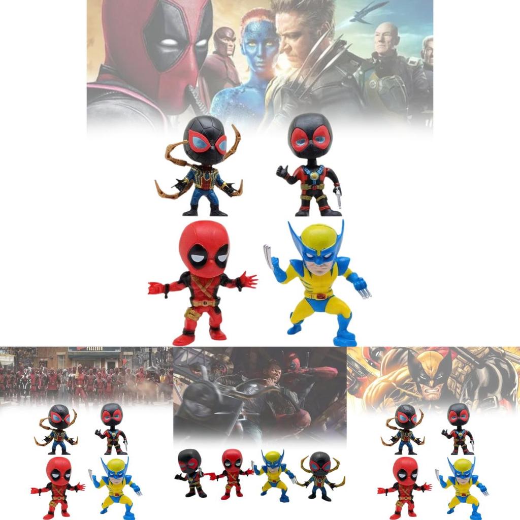 Deadpool And Wolverine Adorable Pvc Figure Superhero Movie Cartoon Decoration