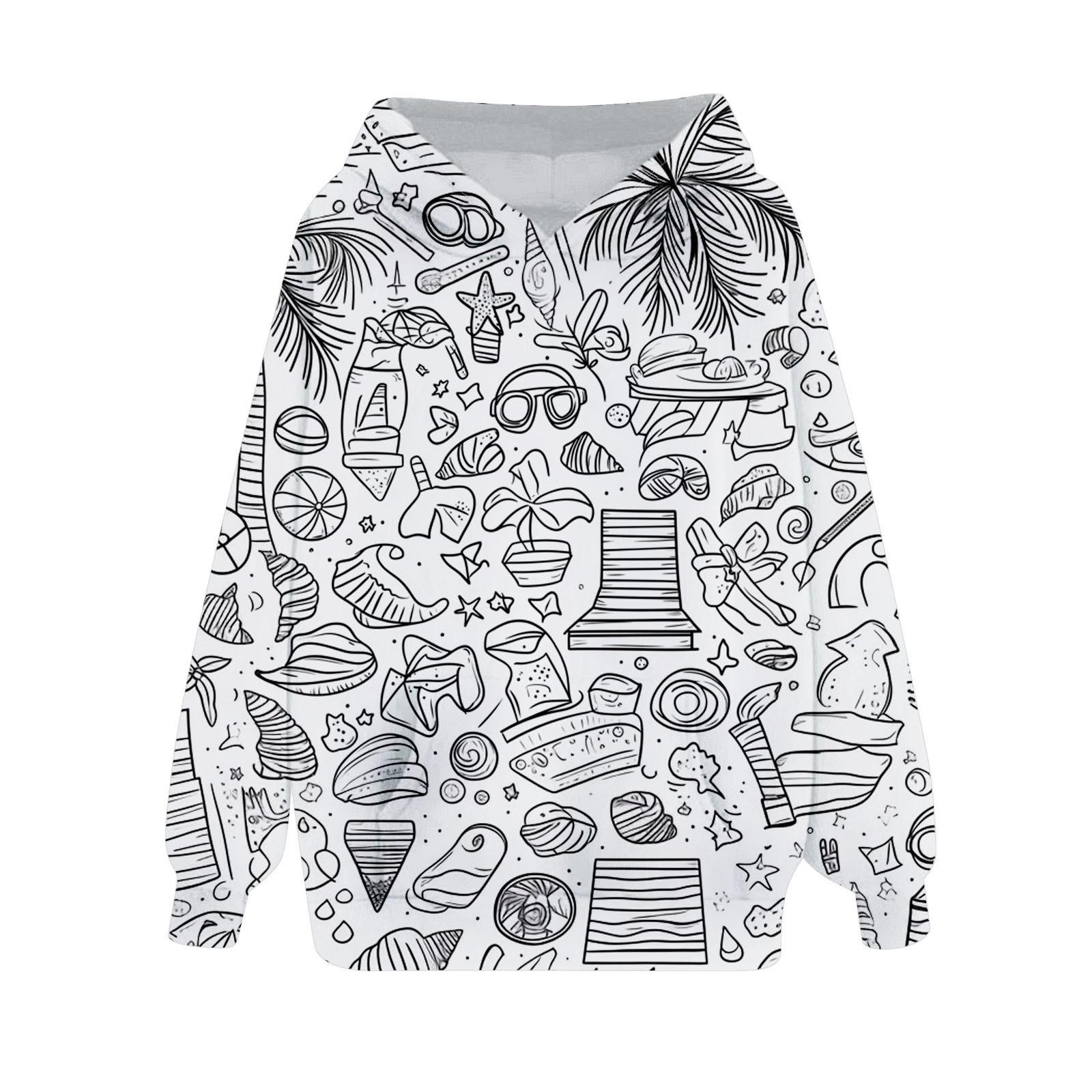 Толстовки своими руками свободные рождественские принты спортивная рубашка с капюшоном модная спортивная рубашка 100 чёрный 1498₽