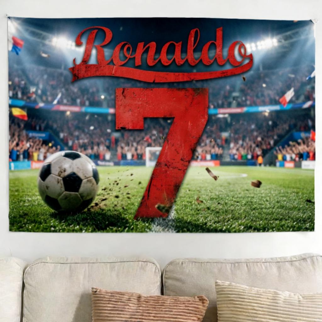 Portugal C Ronaldo Nr. 7 Unterstützerflagge Stil Wandteppich Für Spieltag Heimfan Dekoration Mehrere Größen Hohe Qualität Flachdruck Design