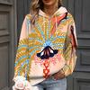 Printed Long Sleeved Winter Women's Drawstring Hoodie Autumn Casual Pullover Trend Sportswear Loose Clothes Fashion Hooded Top