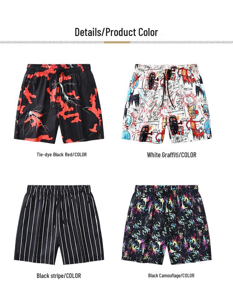 2025 Summer Ice Silk Quick-Dry Graffiti Bermuda Shorts