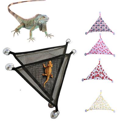 Reptile Hammock Triangular Shape Good Air Permeability Stable Small Pet Lizard Mesh Hanging Bed