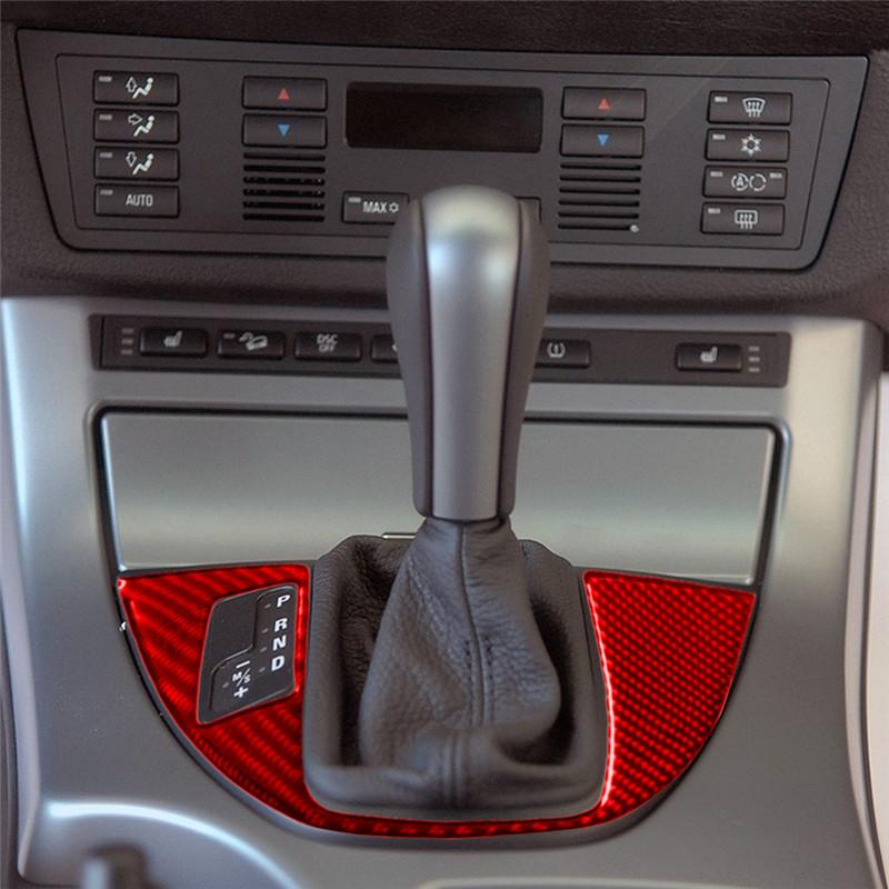 Carbon Fiber Interior Car Gear Shift Panel Trim Cover Stickers For BMW X5 2000-2006 Car Styling Accessories