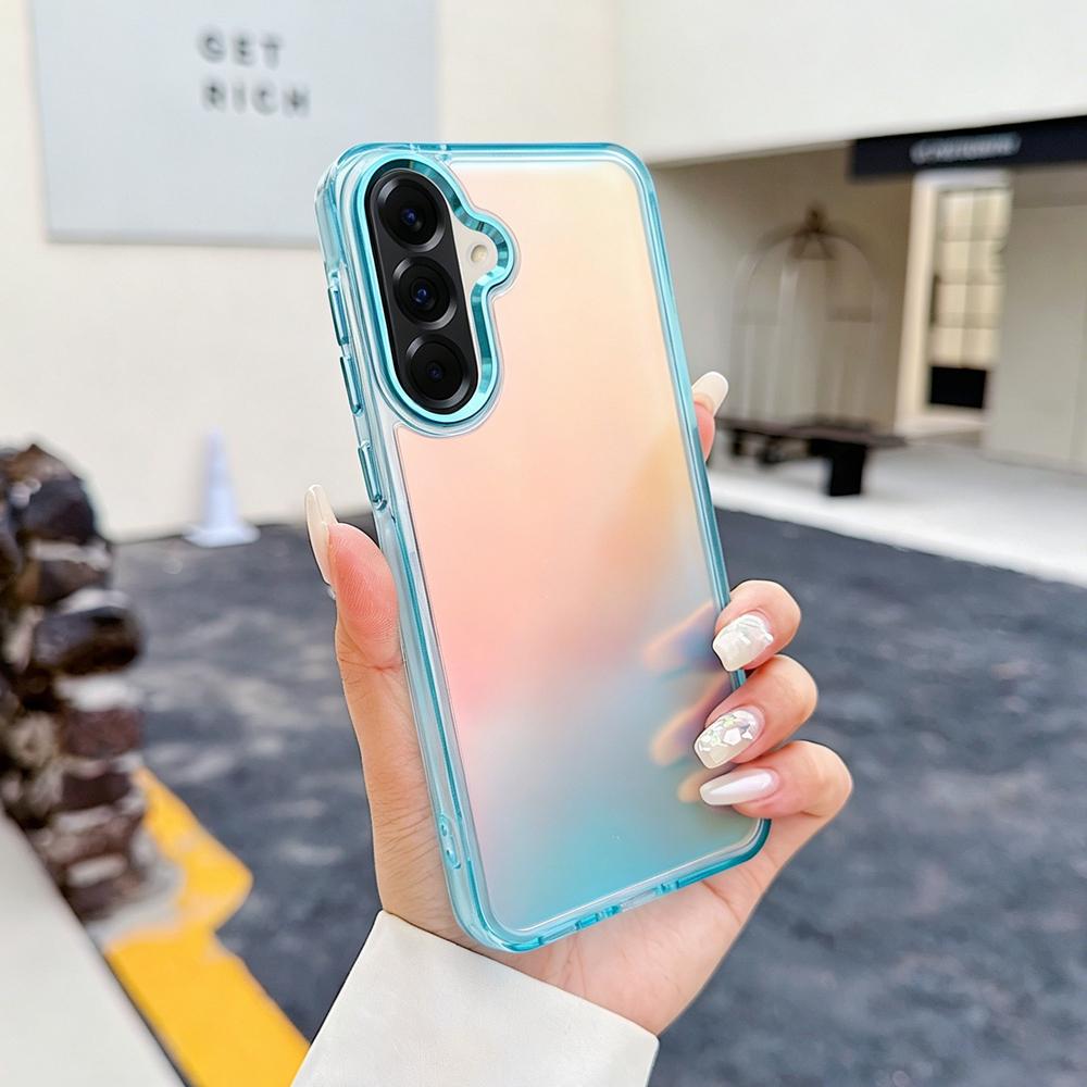 KEYSION Laser Gradient Colorful Phone Case for Samsung A56 5G A36 A26 Soft TPU+PC Shockproof Back Cover for Galaxy A16 4G 5G