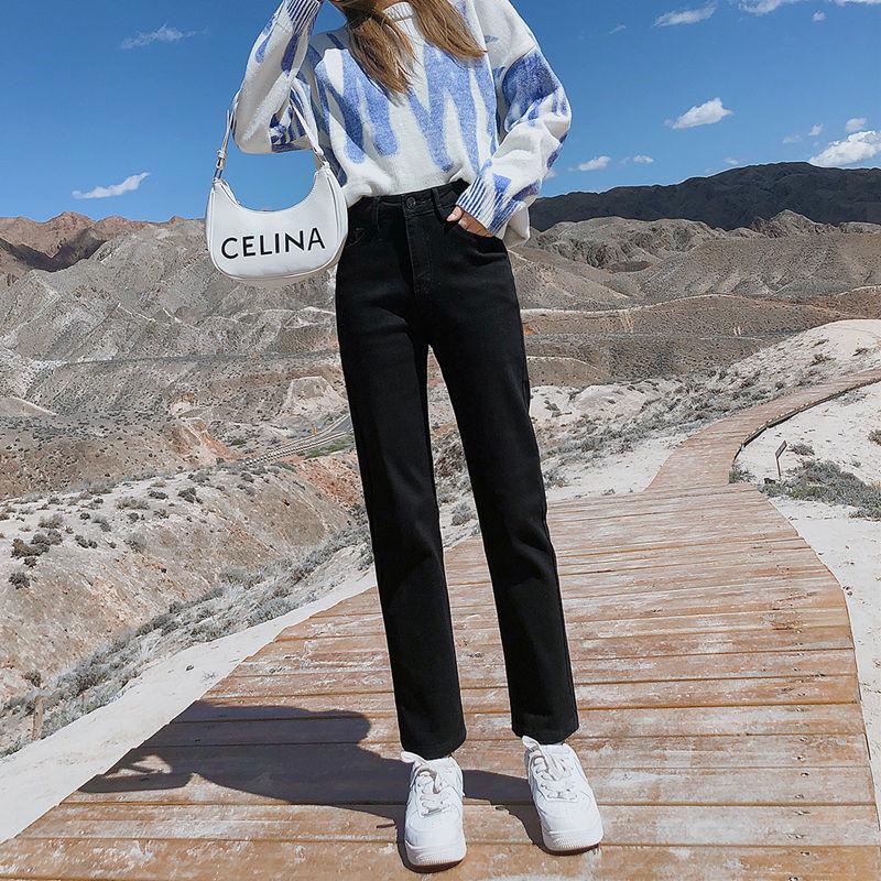 Women's Blue-Gray High-Waist Elastic Slim-Fit Cigarette Pants - Spring/Summer Fashion