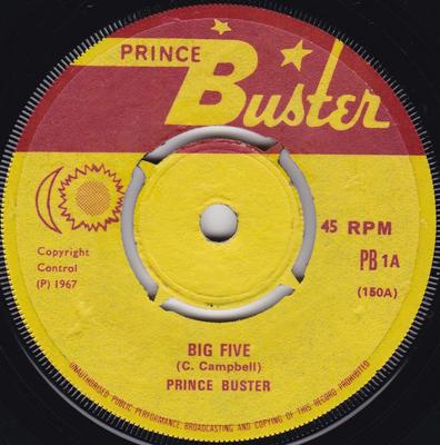 7inch Record PRINCE BUSTER - Big Five PB1 Prince Buster 1970 UK Reggae, Ska & Dub Used