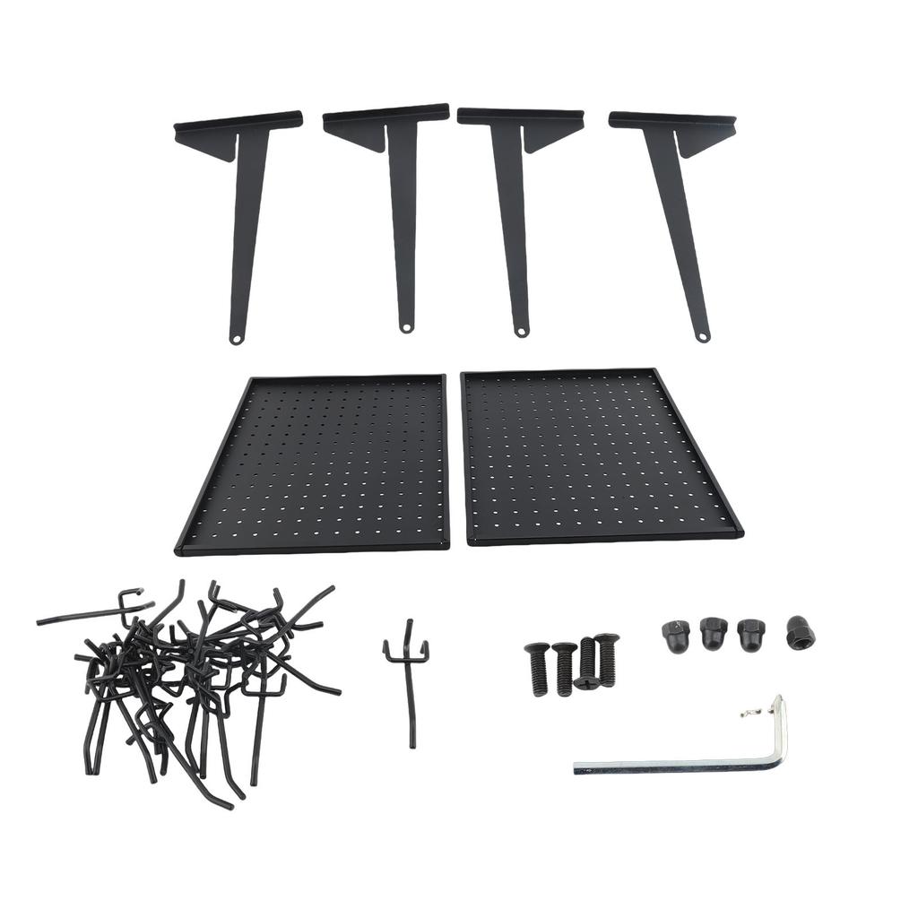 Metal Pegboard Kit 2 Panels Heavy Duty Pegboard Wall Garage Tool Storage with Hooks