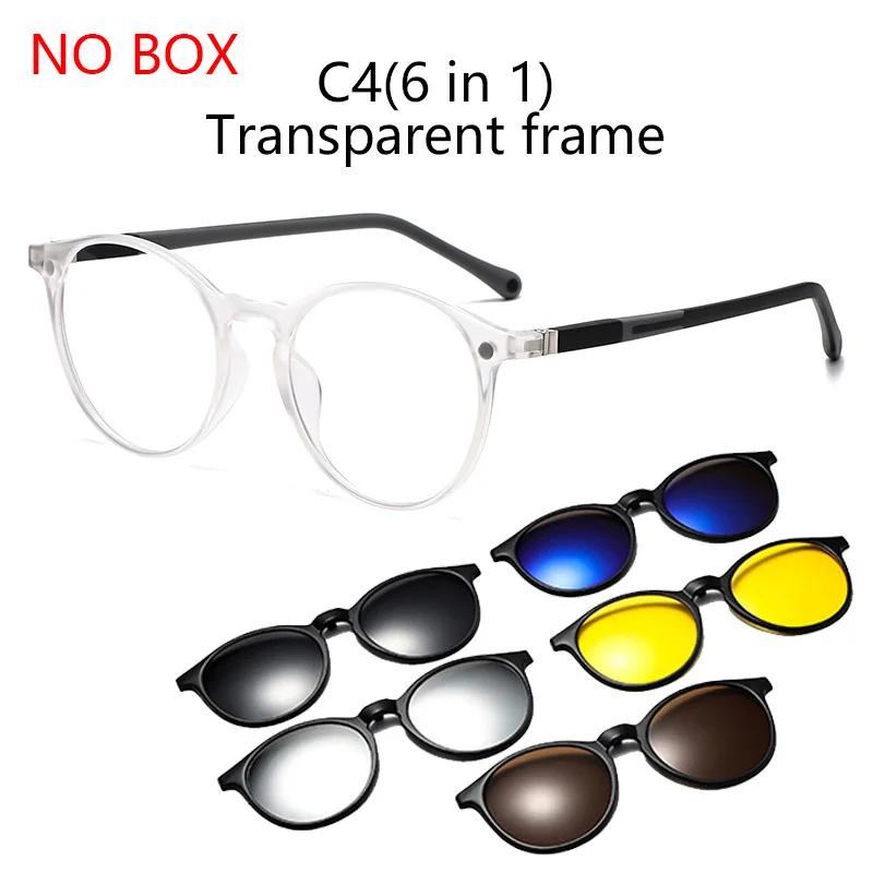 Можно на заказ Спортивные очки для близоруких Магнитные наборы зеркал Поляризационные квадратные солнцезащитные очки Модные ослепительные круглые маленькие прозрачные оправы 0