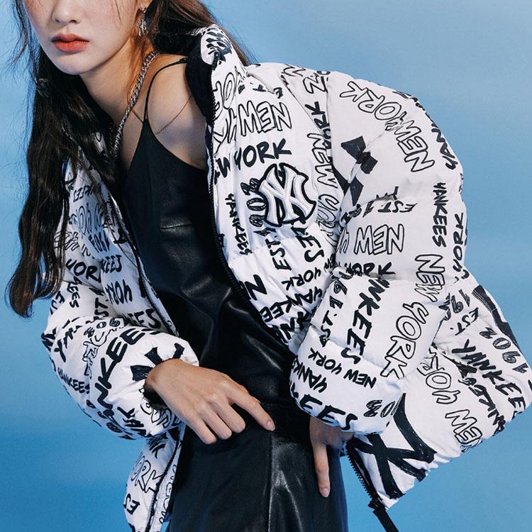 MLB New York Yankees Letter Print Lockere Sport-Daunenjacke Winter Kurz Unisex Jacke Elfenbein 3ADJN0316-50IVS