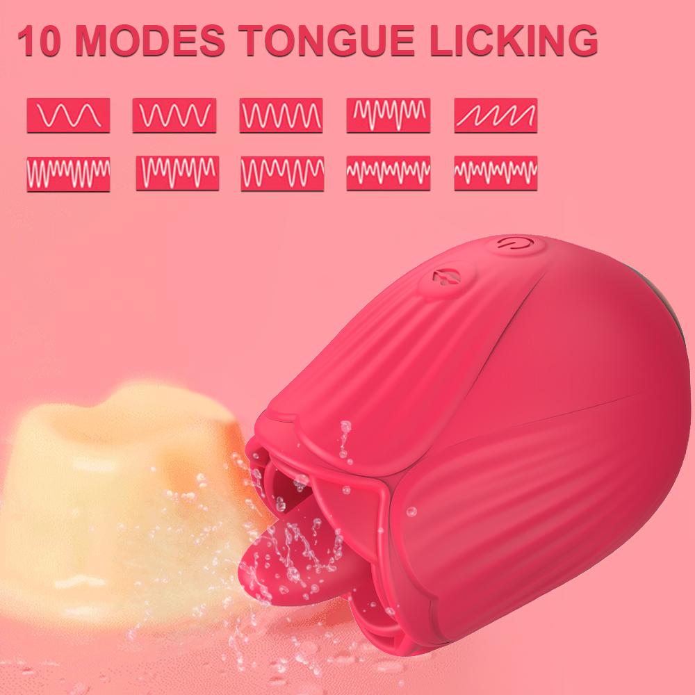 Tongue Licking Vibrator for Women Clitoris Sucker Stimulator Adults Goods Sucking Rose- Toy Nipple Sex Toys Female Sex Supplies