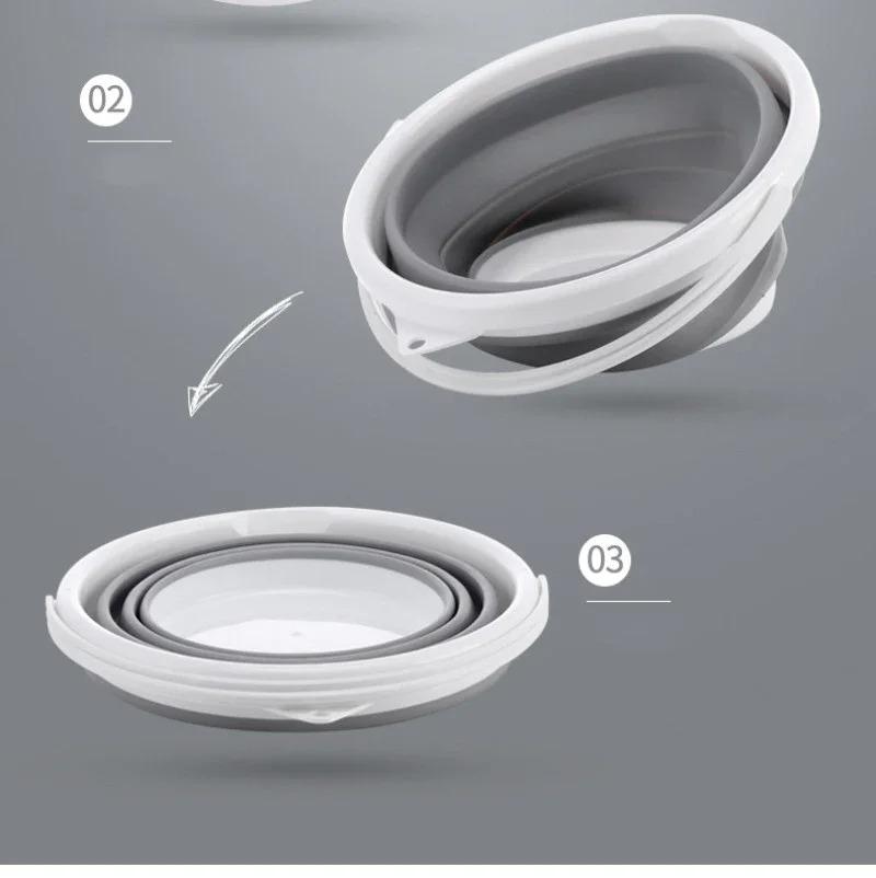 3L Collapsible Bucket Portable Folding Bucket Silicon Car Washing Bucket Outdoor Fishing Travel Camp Household Storage Buckets