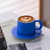 Minimalist Ceramic Coffee Cup & Saucer Set - Light Luxury for Home or Office