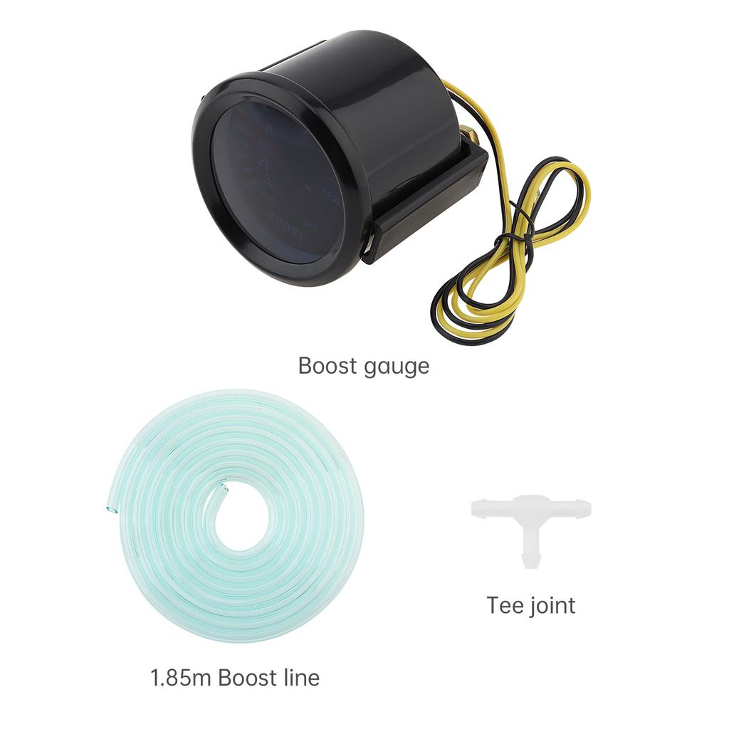 Universal 52mm 12V Car Turbo Boost Gauge Boost PSI Meter 0 - 30 in.Hg / 0 - 30 PSI for Car / Boat / Truck / ATV