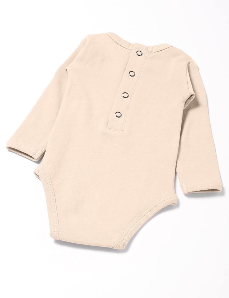 Organic Long Sleeve Bodysuit for Babies Oatmeal [L'ovedbaby] nay-331 6-9M (6-9 months)