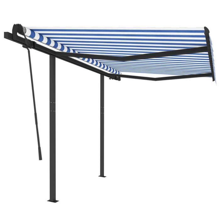 VidaXL Auvent Rétractable Automatique avec Poteaux Auvent de Terrasse Store de Balcon Jardin Extérieur Ombrage des Fenêtres 3070126