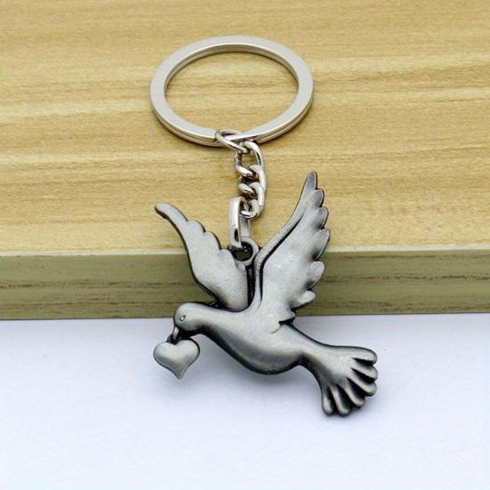Tauben-Anhänger Schlüsselanhänger Friedenssymbol Schlüsselanhänger Metallanhänger Legierung Schlüsselring Auffälliger Schmuck Einweihungsgeschenk