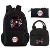 3Pcs/set Anime Demon Slayer Printed Backpack with Shoulder Bag Pencil Case for Teenager Student Large Capacity Waterproof Schoolbag