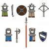 Medieval Building Blocks Accessories MOC Castles Dragon Knights Army Soldiers Warrior Helmets Shields Armors Axes Toy Gift S038