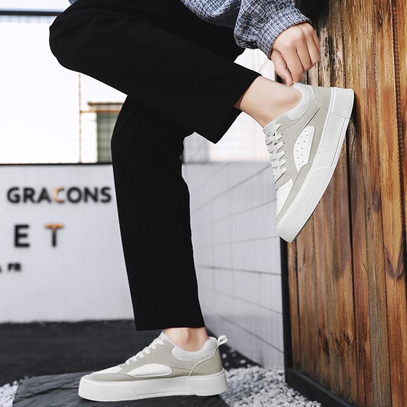 Men'S Shoes High-End White Shoes Breathable And Lightweight Trend Platform Casual Board Shoes